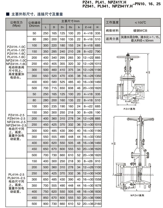 排渣閘閥尺寸結(jié)構(gòu)圖 排渣閘閥尺寸結(jié)構(gòu)圖